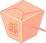pink box with chinese take out