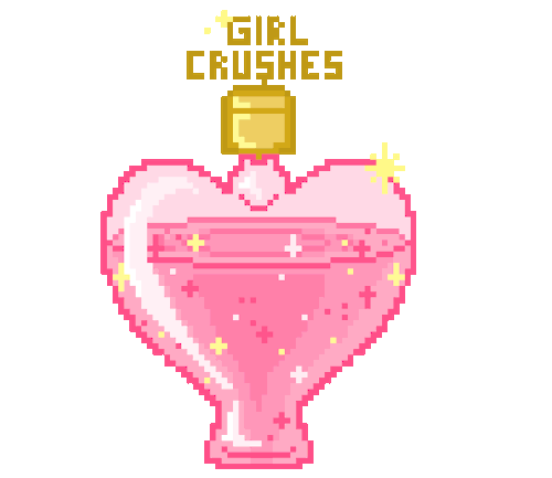 pink heart flask with girl crushes